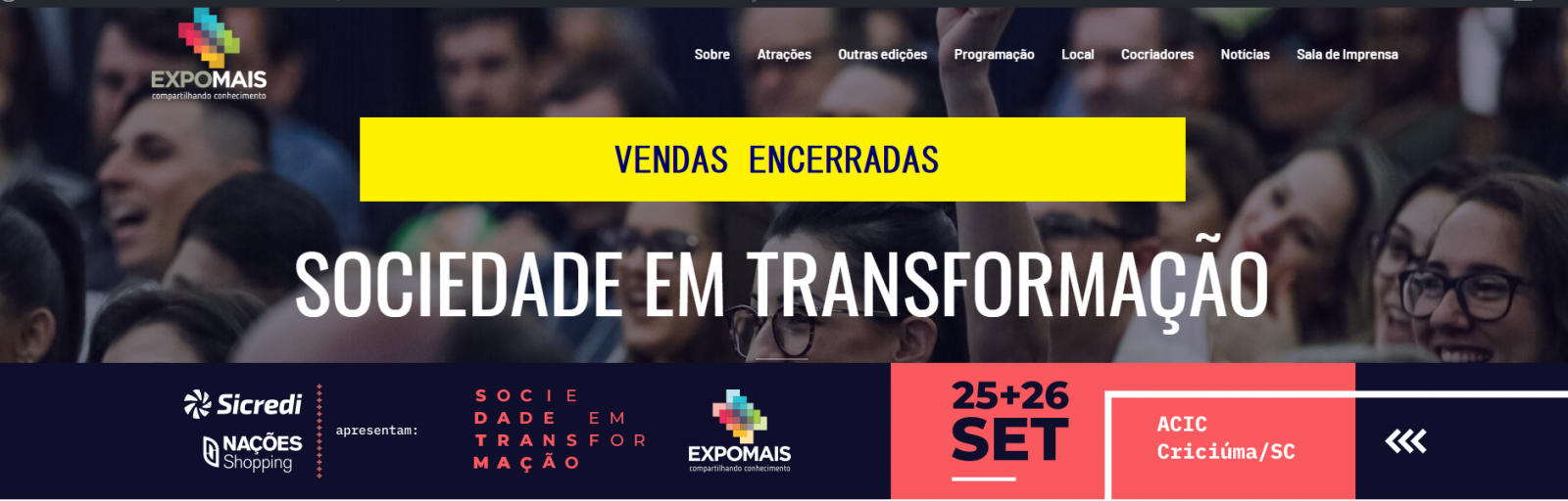 Site oficial da Expomais 2019